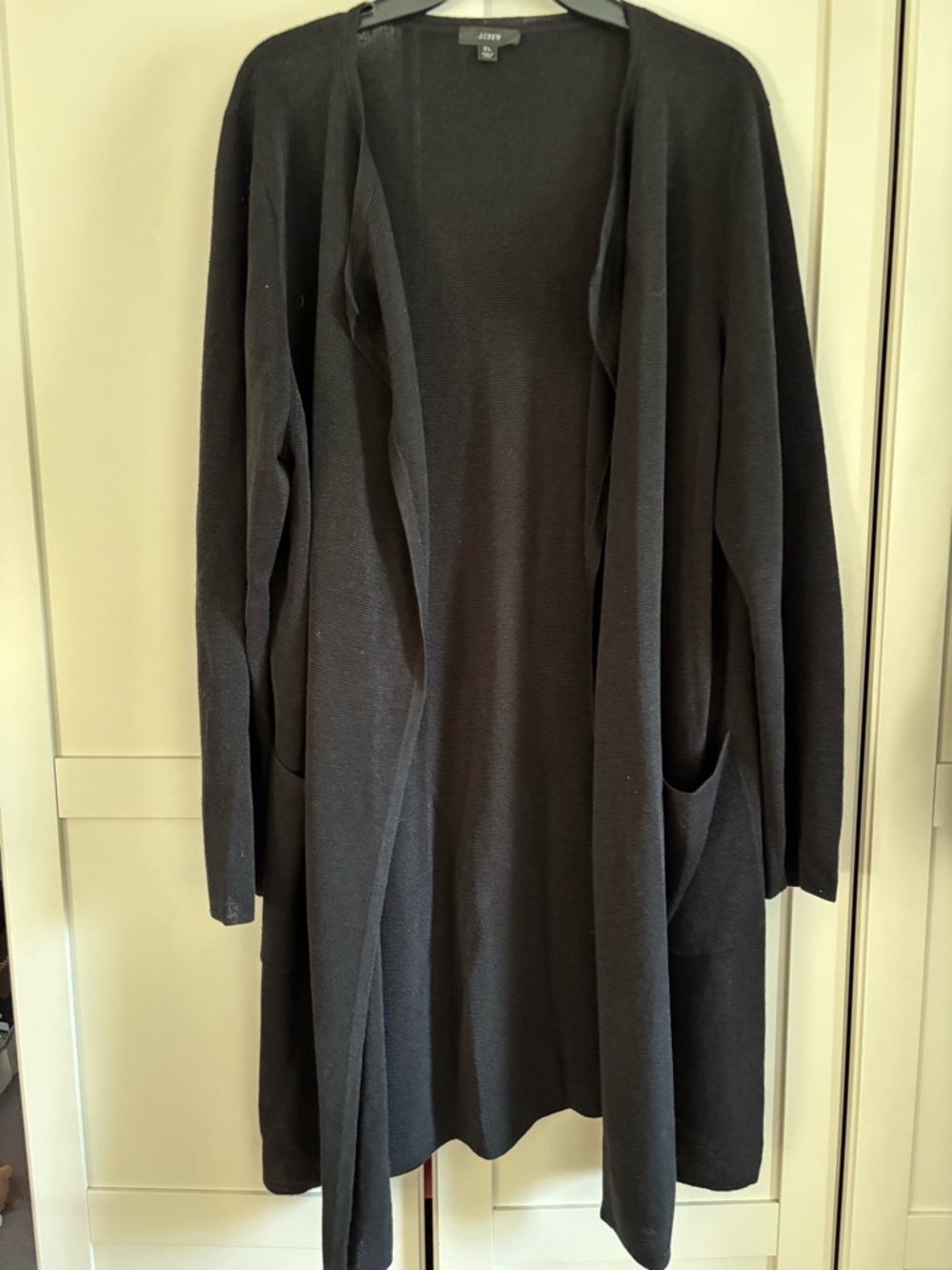J. Crew Black Long Open-Front Cardigan